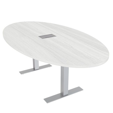 Skutchi Designs 45.25 in W, 71.5 in L, 29 in H, Engineered Wood Top, White HAR-OVL-46x72-T-ELEC-WHCYPRESS